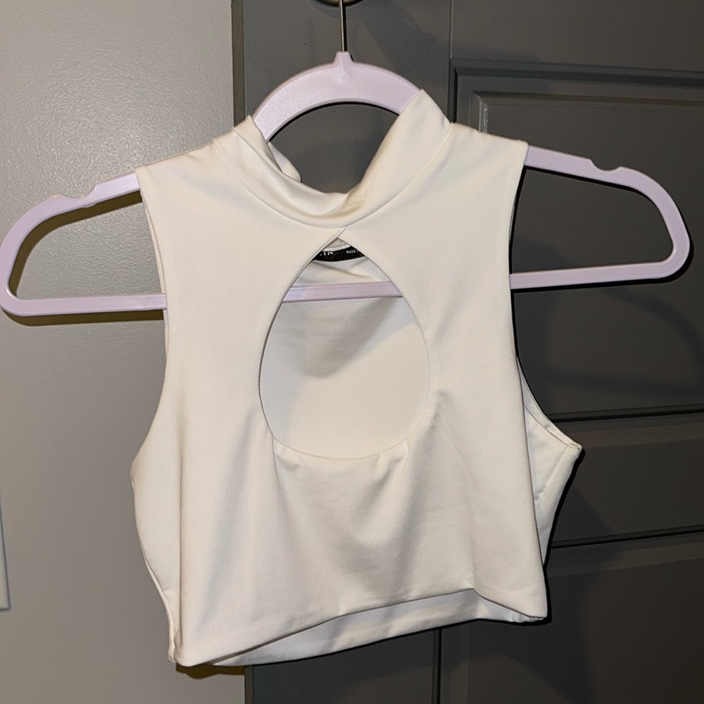 White cropped top